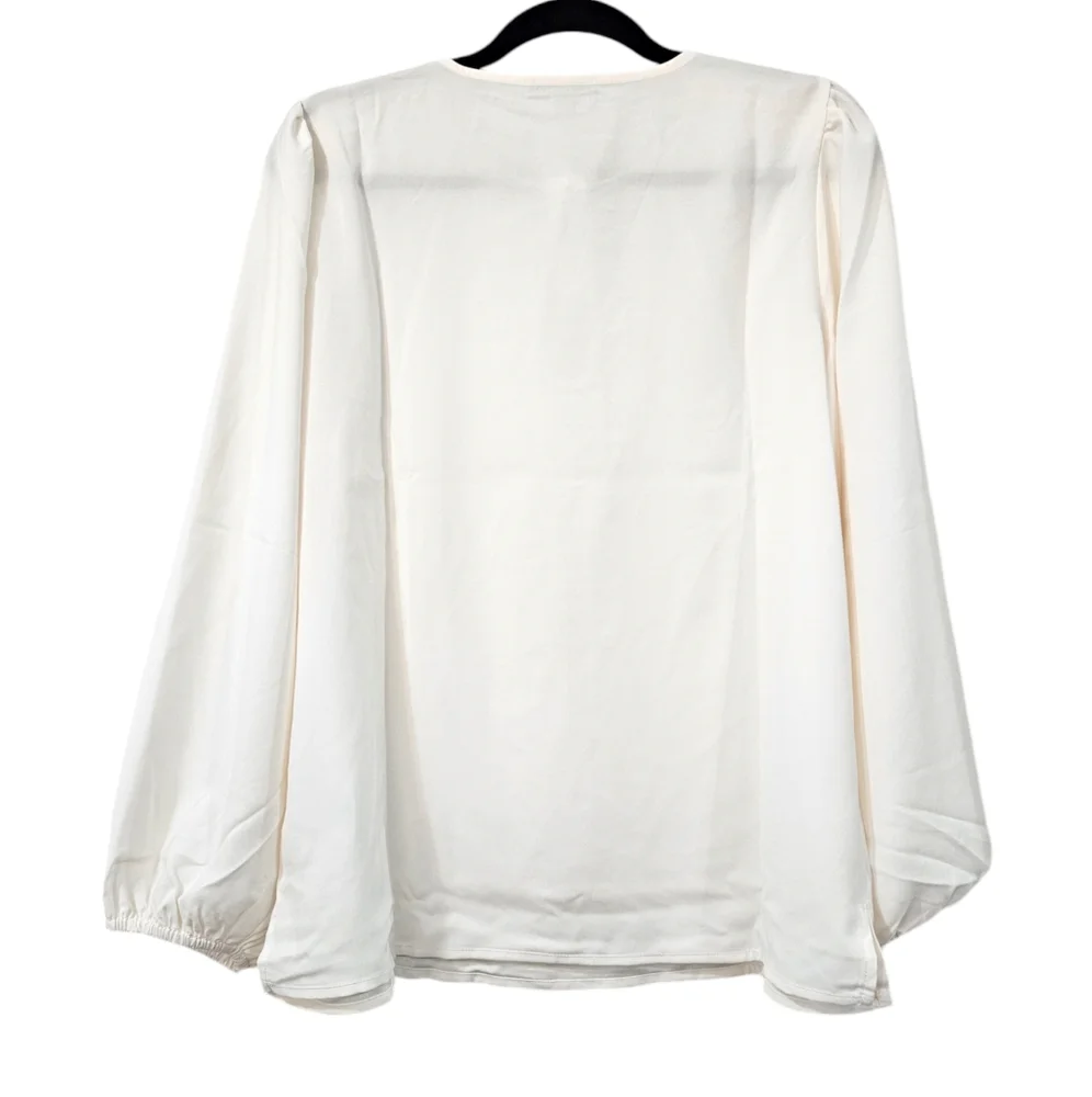 J. Crew Puff Sleeve Satin-Back Crepe Top Size Large Tall